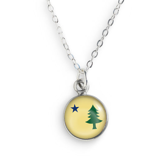 Maine State 1901 Flag Mini Necklace