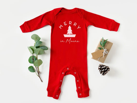 Merry in Maine Red Romper