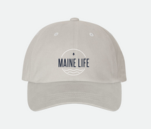 Load image into Gallery viewer, Gray hat with Maine Life logo embroidered on the front
