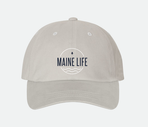 Gray hat with Maine Life logo embroidered on the front